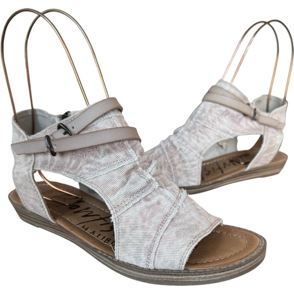 Blowfish Malibu Blush Pink Ankle Strap Zip Up High Top Sandals Women’s 6.5 NEW